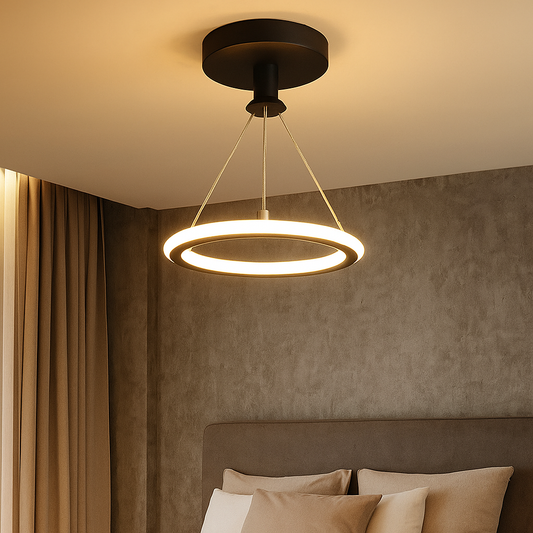 HDC  Circular Black LED Ring Pendant Ceiling Lamp For Hallways