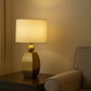 HDC Aurelia Luxe Gold Table Lamp with White Fabric Shade