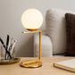HDC Modern Gold Metal Frame & Frosted Glass Globe Table Lamp For Living Room