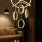 HDC 4-Ring Infinity Crystal Oval LED Hanging Light For Dining, Living Room