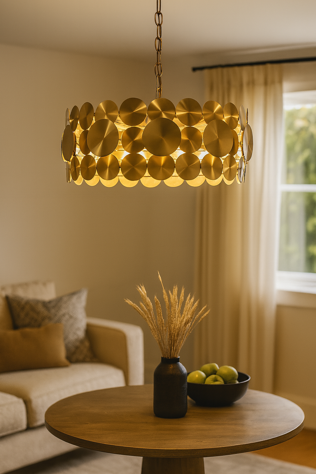 Hdc 400mm Golden Circular Plates Modern Chandelier
