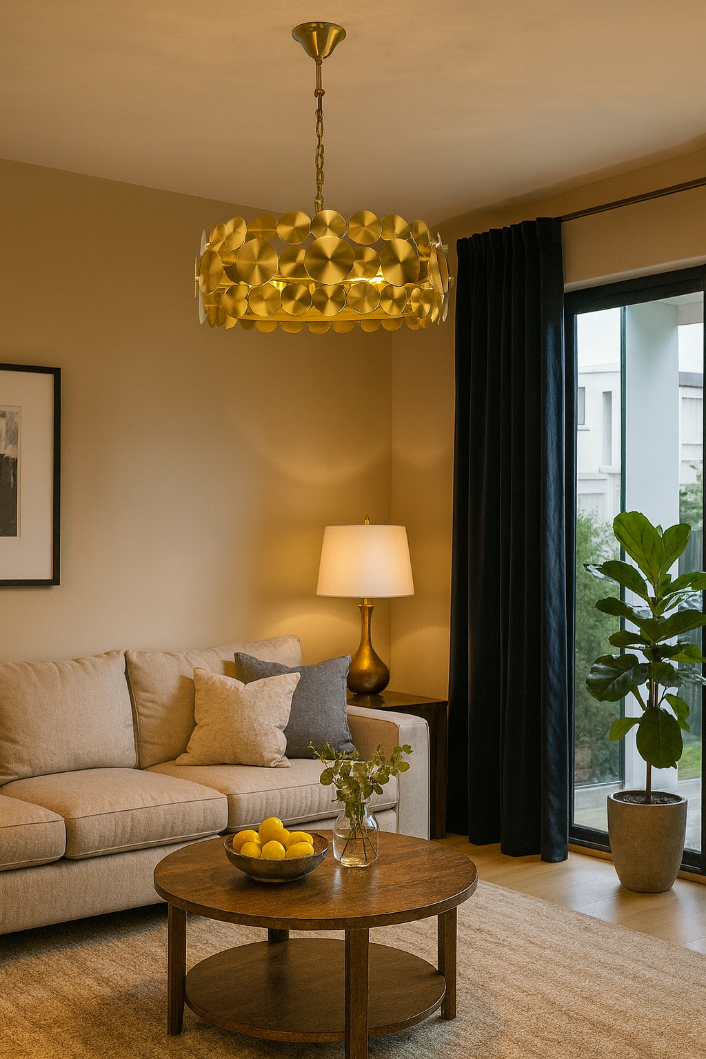 Hdc 400mm Golden Circular Plates Modern Chandelier