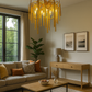 Hdc 800mm Light luxury modern chain tassel living room dining room chandelier villa lamps