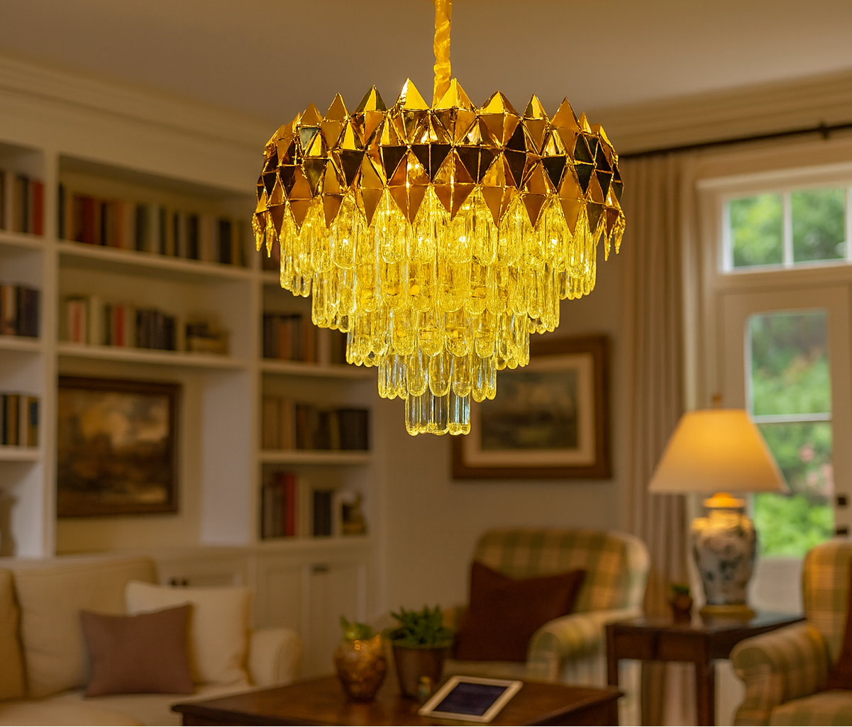 HDC Imperial Radiance 400MM Crystal Crown LED Chandelier For Dining & Living Room