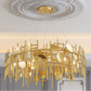 HDC 800mm Gold Designer Artistic Metal Discs Premium Ceiling Chandelier For Dining & Living Room