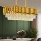HDC 1200mm Gold Body with Layer Cut Crystal Drops Chandelier For Modern Dining & Living Room
