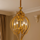 HDC 5-Light Imperial Gold Vintage Cage Chandelier For Bedrooms, Hallways & Living Rooms