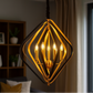 HDC Modern Geometric 6-Light Gold & Black Sculpted Metal Frame Chandelier For Living Room, Dining & Foyer