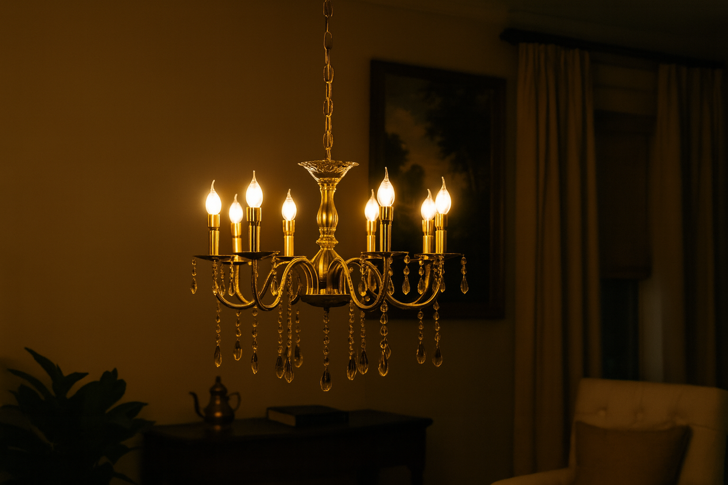 HDC 8 Lights Elegant Classic Metal Italian Chandelier For Living Room