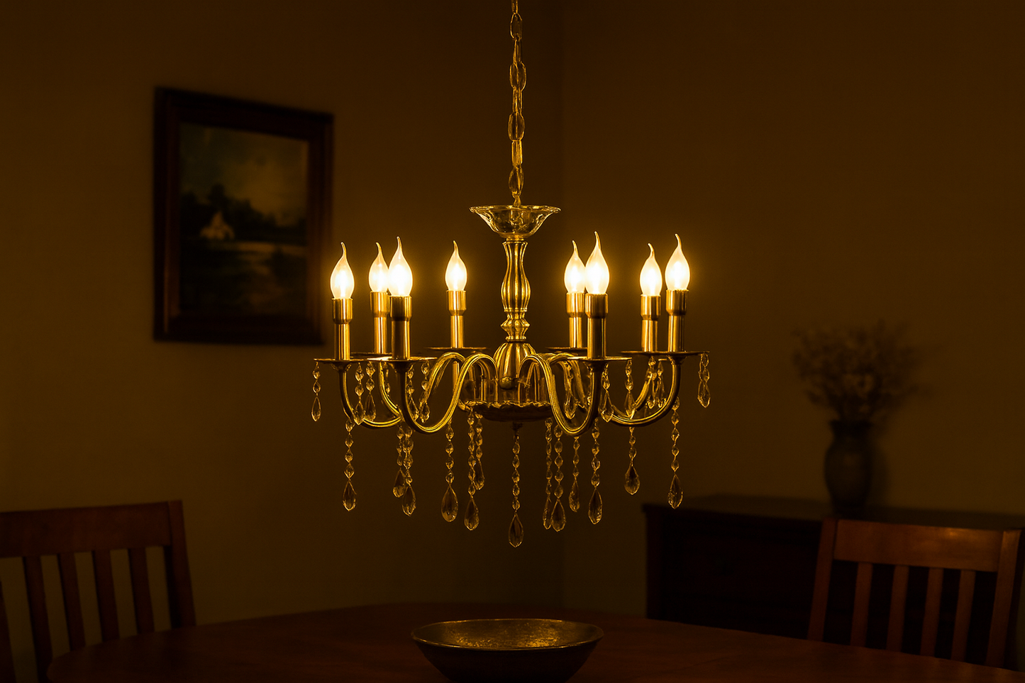 HDC 8 Lights Elegant Classic Metal Italian Chandelier For Living Room