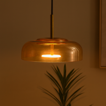 HDC Smoke Glass Light Fixture LED Ceiling Pendant Lamp