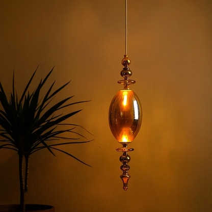 HDC Premium Metal Smoke Glass Hanging Pendant Light Indoor Crystal Smokey light Fixture