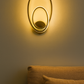 Hdc Gold Metal Strip Oval Wall Light with White Acrylic Shade