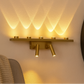 HDC 11W Modern Gold Linear LED Wall Light with Dual Adjustable Spot Heads for Living Room, Bedroom & Hallway