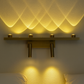 HDC 11W Modern Gold Linear LED Wall Light with Dual Adjustable Spot Heads for Living Room, Bedroom & Hallway