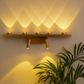 HDC 11W Modern Gold Linear LED Wall Light with Dual Adjustable Spot Heads for Living Room, Bedroom & Hallway
