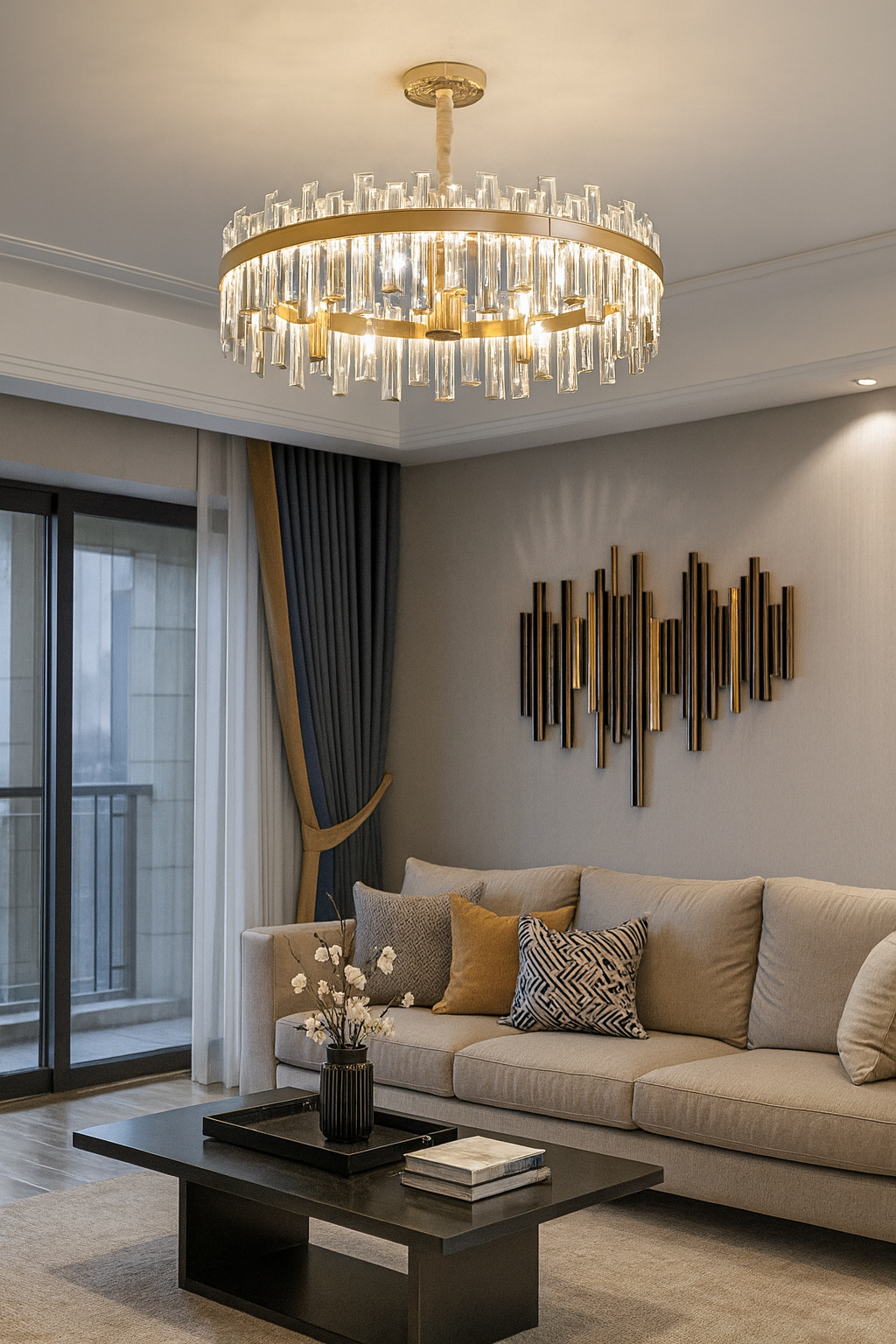 Hdc 550/750mm Drum Shape Crystal Chandelier Pendant Lights