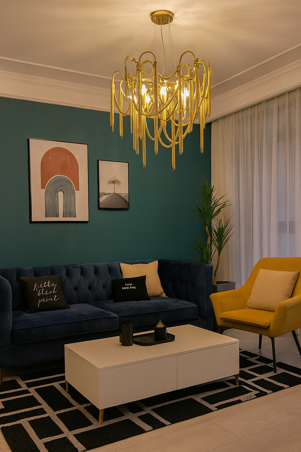 Hdc 600/800mm Light luxury modern chain tassel living room dining room chandelier villa lamps