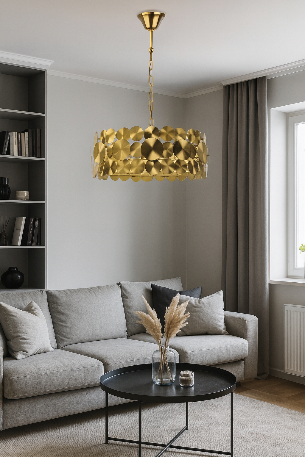 Hdc 400/600mm Golden Circular Plates Modern Chandelier For living Room