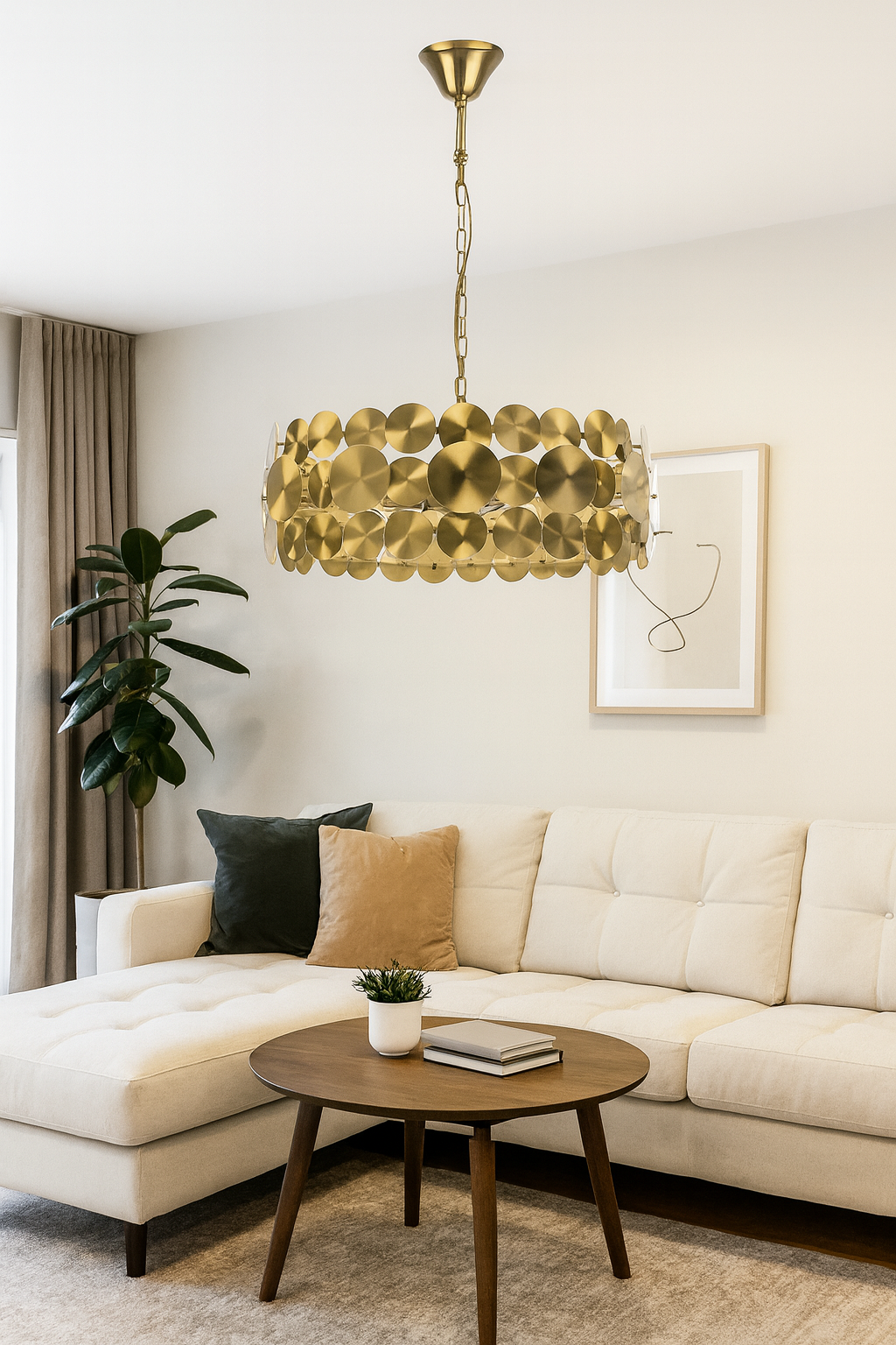 Hdc 400/600mm Golden Circular Plates Modern Chandelier For living Room