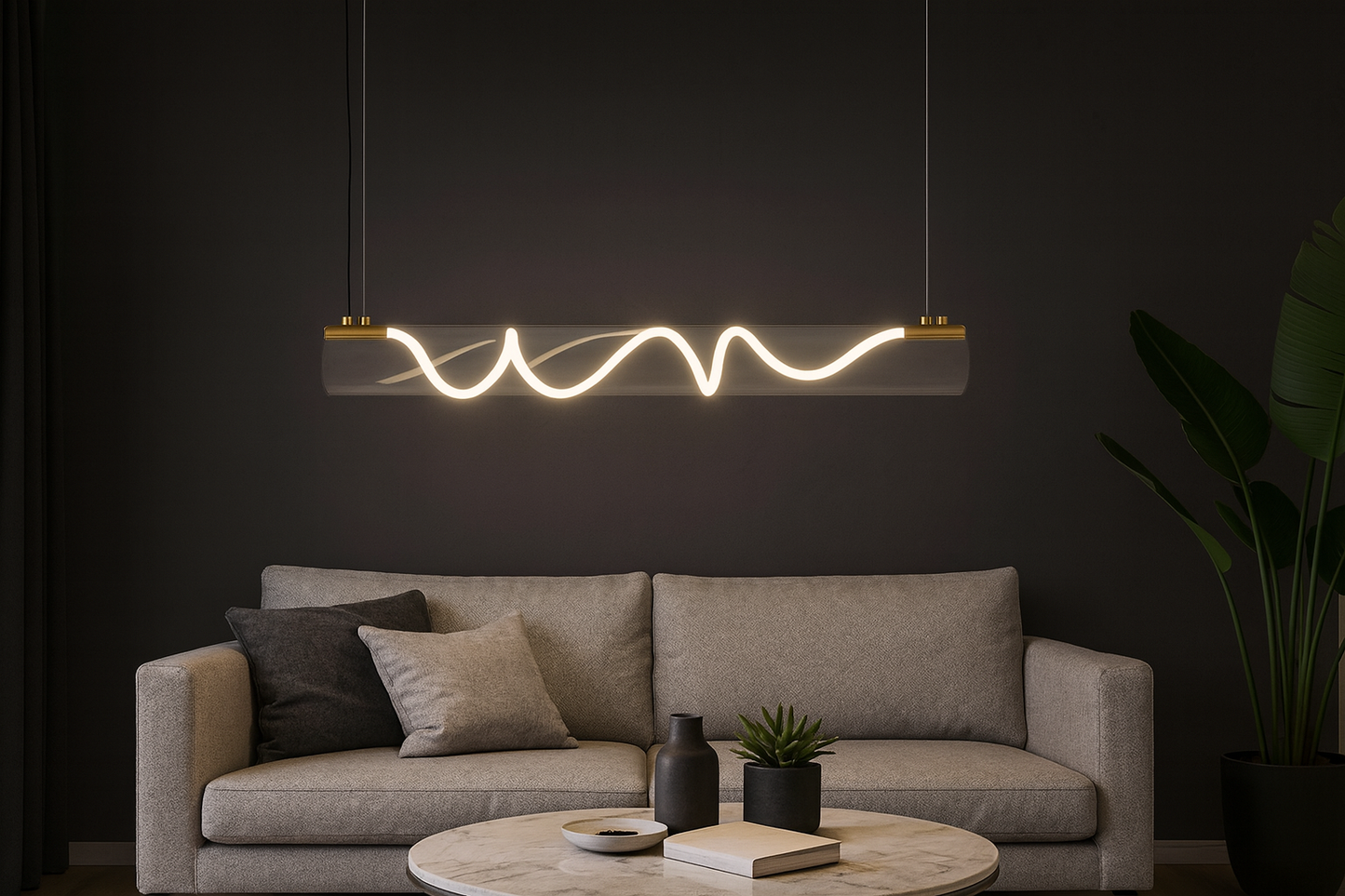 Hdc 1000mm Gold Acrylic Led Light Chandelier Lighting Lamp Cord Pendant Lamp