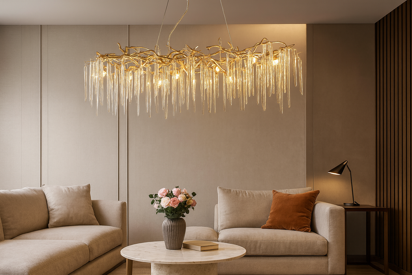 HDC 1200MM Modern French Creative All-Copper Branch Crystal Chandelier Light European Style Luxury Villa Restaurant Bedroom Decorative Lamp