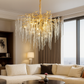 HDC Modern French Creative All-Copper Branch Crystal Chandelier Light European Style Luxury Villa Restaurant Bedroom Decorative Lamp