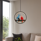 HDC Designer Parrot Ring Pendant Light with Warm LED for Living Room & Kids Room