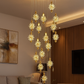 HDC 20 Lights Luxury Cascading Crystal Staircase Double Height Chandelier