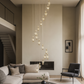 HDC 25 Lights Crystal Cascade Luxury Multi-Drop Designer Ceiling Light for Double-Height Spaces