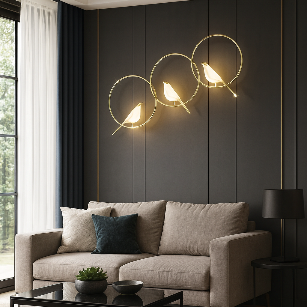 HDC 3-Light Artistic Bird Design Modern LED Chandelier For Dining, Living Room