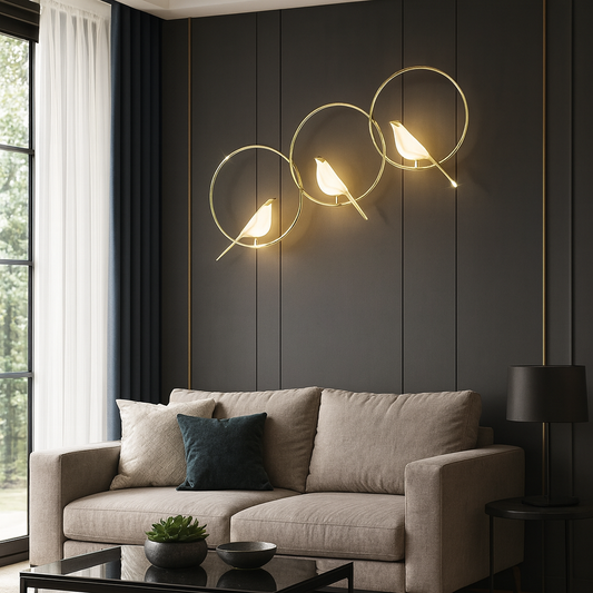 HDC 3-Light Artistic Bird Design Modern LED Chandelier For Dining, Living Room