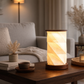HDC Rotating Table Lamp with Solid Walnut Wood Base and Specialty Paper Shade