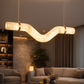 HDC 1200mm Modern Wave Imitated Marble Pendant Light Luxury Alabaster Ceiling Chandelier with Brass Finish Designer LED Hanging Light for Living Room, Dining Area & Bedroom