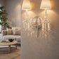 HDC Modern Crystal 2 Arms Wall Sconces Home Bedroom Wall Lamp Crystal Sconce