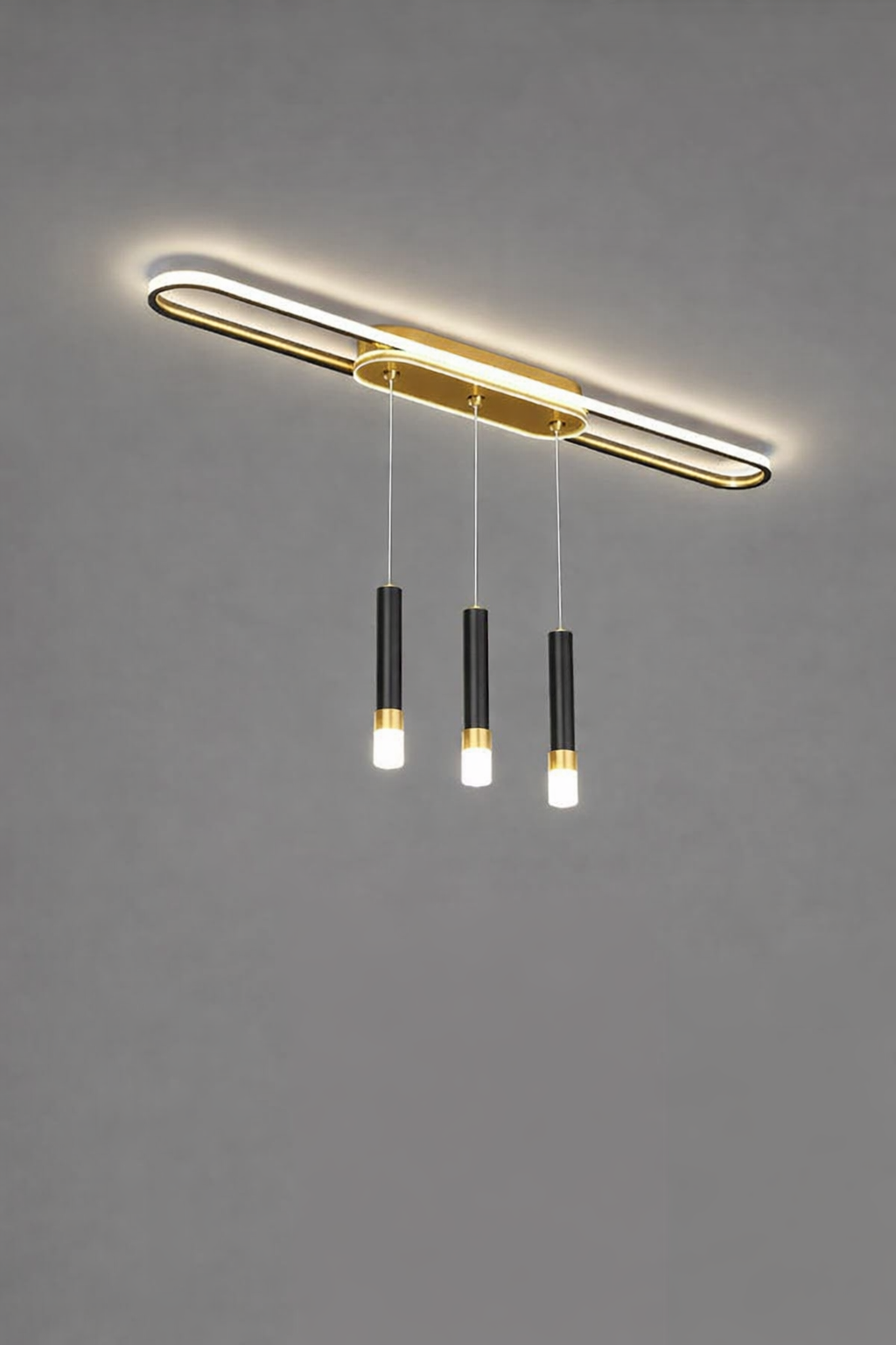 Hdc 3 Lights Modern Acrylic Ceiling Track Light With Adjustable Length Pendant Lamp Black Hanging Light