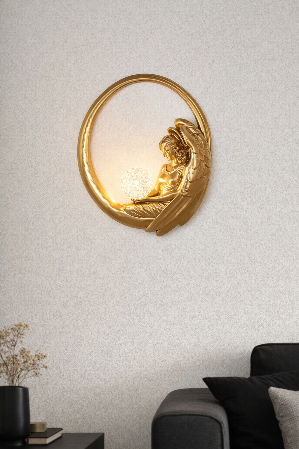 Hdc Creative Angel Led Modern Luxury Corridor European Retro Bedroom Bedside Wall Lamp