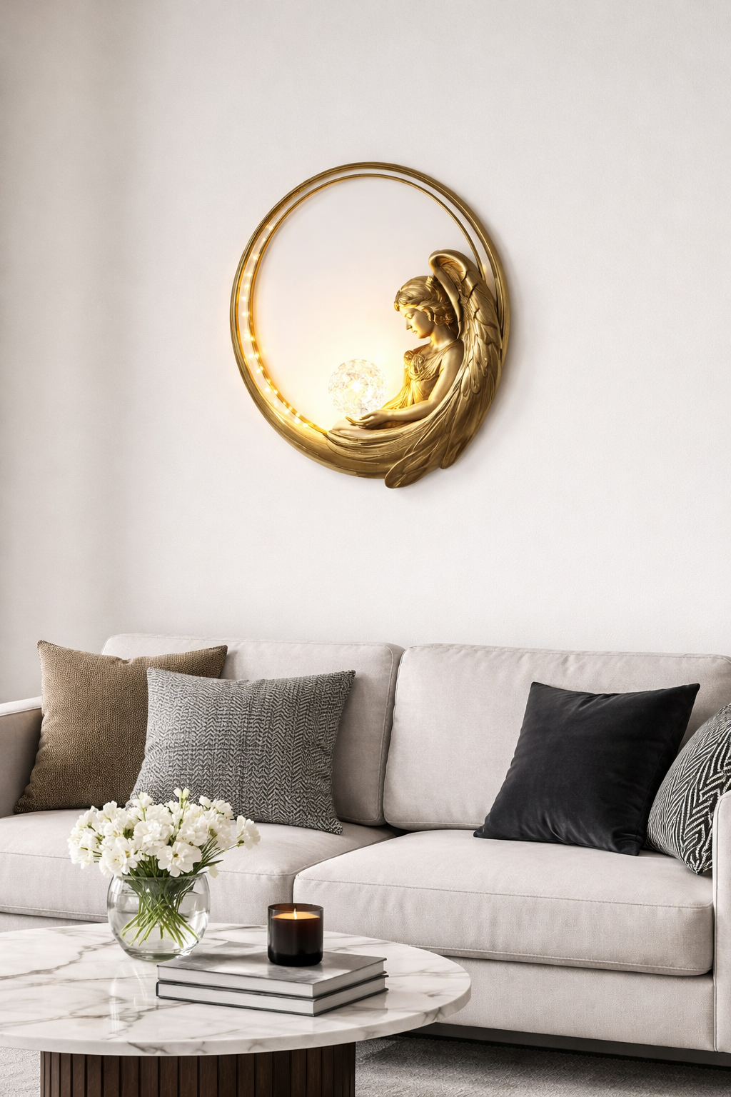 Hdc Creative Angel Led Modern Luxury Corridor European Retro Bedroom Bedside Wall Lamp