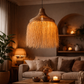 HDC Decorative Tassel Handcrafted Thread Shade Ceiling Hanging Pendant Light for Living Room, Bedroom & Café
