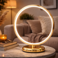 HDC Modern Gold Ring LED Minimal Circular Designer Table Light for Bedroom, Living Room & Side Table