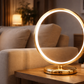 HDC Modern Gold Ring LED Minimal Circular Designer Table Light for Bedroom, Living Room & Side Table