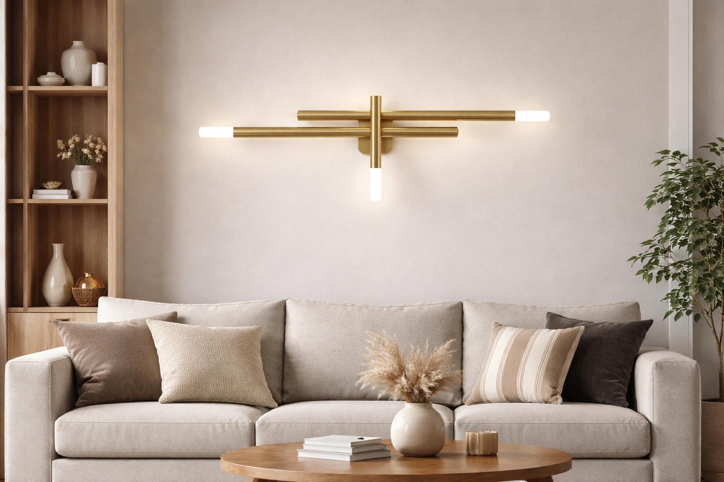 HDC 9w Premium Gold Finish Designer LED Wall Light For Living Room