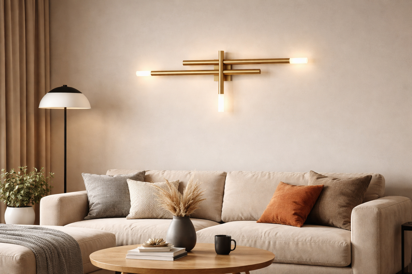 HDC 9w Premium Gold Finish Designer LED Wall Light For Living Room
