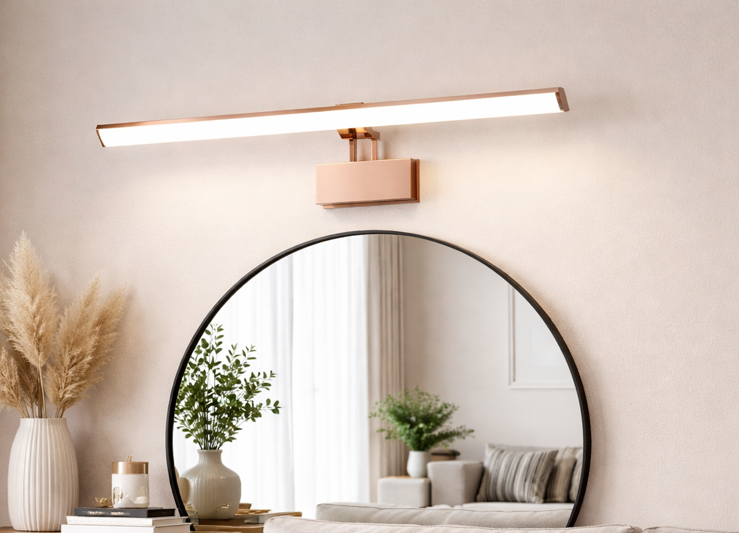 HDC 12W Linear Rose Gold Finish Ultra Slim LED Picture Wall Light – Tricolour