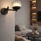 Hdc Modern  Black Finish Adjustable Glass Globe Wall Light – Tricolor