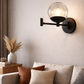 Hdc Modern  Black Finish Adjustable Glass Globe Wall Light – Tricolor