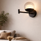 Hdc Modern  Black Finish Adjustable Glass Globe Wall Light – Tricolor