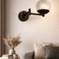 Hdc Modern  Black Finish Adjustable Glass Globe Wall Light – Tricolor