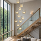 HDC 21 Lights  Modern Multi-Drop Geometric Double Height Chandelier Duplex Stair Chandelier
