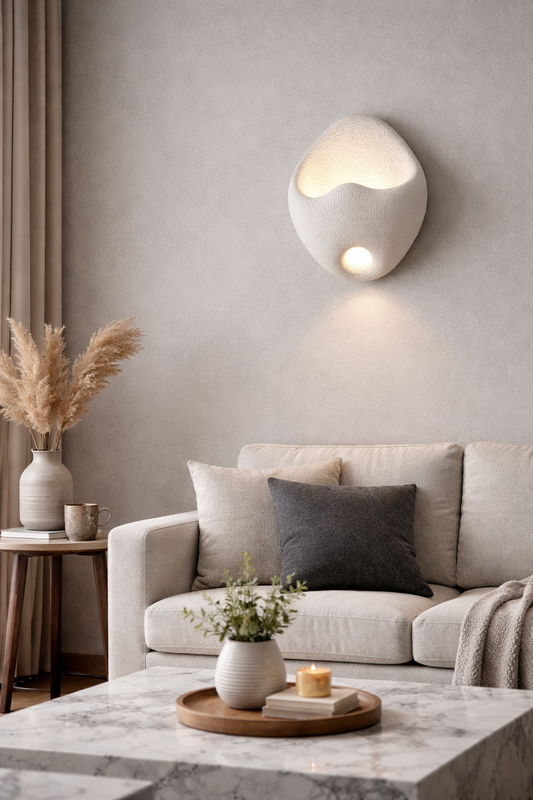 HDC Stone Bowl Abstract Resin LED Wall Light For Living Room